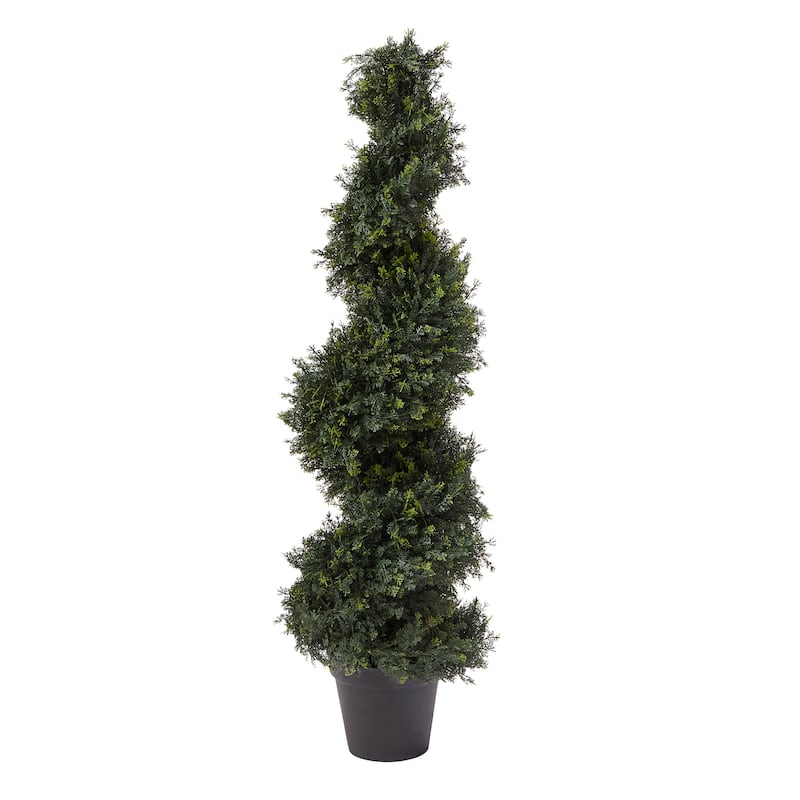 Pure Garden 4FT Spiral Cypress Artificial Tree - 1-piece