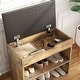 preview thumbnail 8 of 32, 24" Rustic Entryway Shoe Storage Bench Open Shelf (6 Pairs) Shoe Storage Cabinet