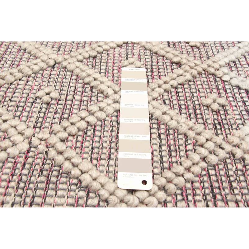 ECARPETGALLERY Braid weave Sienna Grey Wool Rug - 5'1 x 7'10