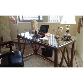 Shop Carbon Loft Glass Top Cable Desk Ships To Canada