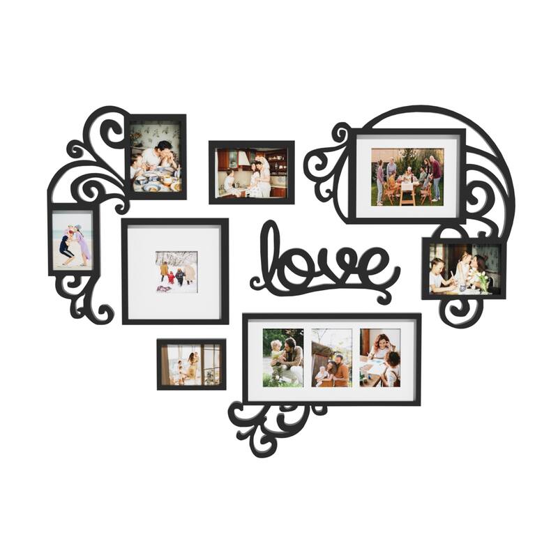 Mid-Century Retro Love Shape Wall Hanging Picture Frame Family Photo Frame Holiday Gifts