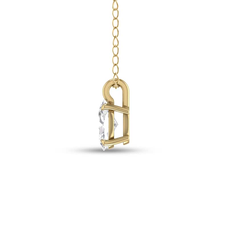 Marquee Lab Grown 1/2 Carat Oval Solitaire Diamond Pendant in 14K Yellow Gold