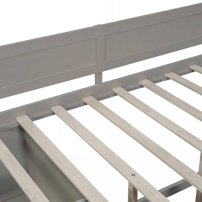 Full Size Daybed with Drawers and Shelves