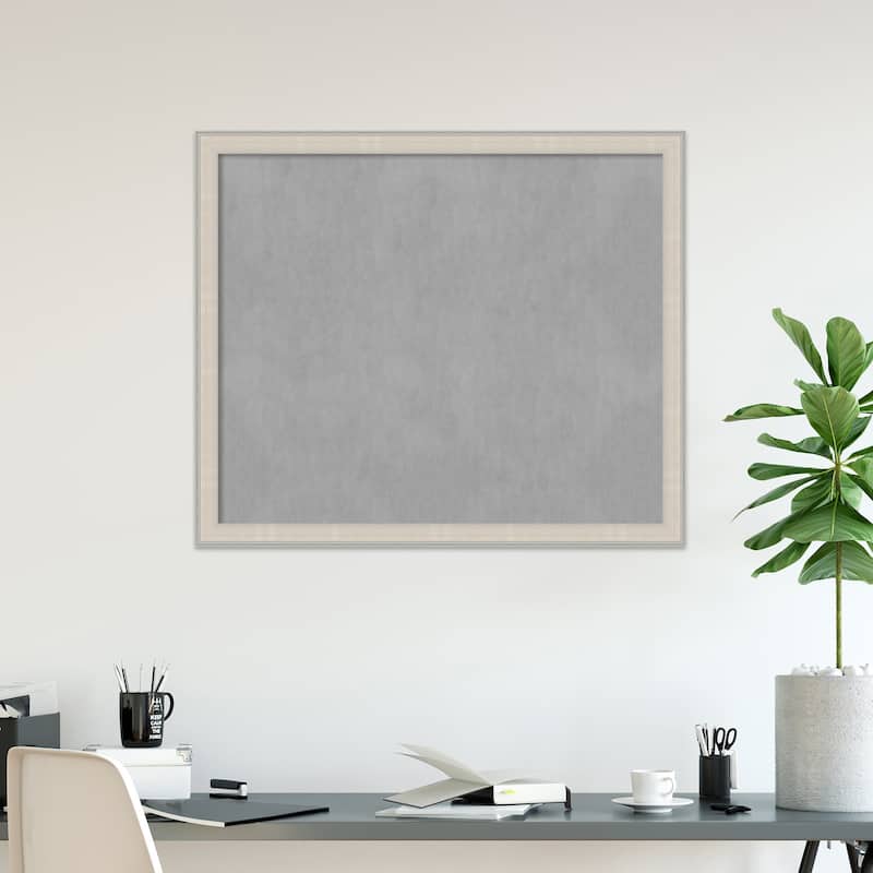 Amanti Art Cottage White Silver Framed Magnetic Board