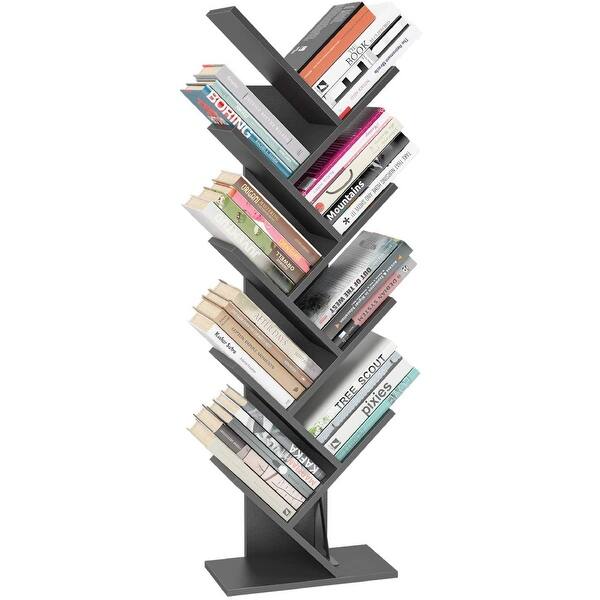 Tree Bookshelf, Bookcase 9 Tier Free Standing Wood Book Rack