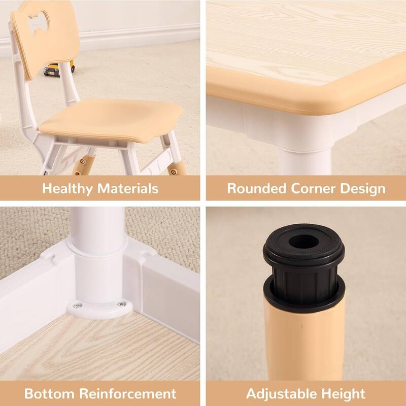 Kids Table and 4 Chair Set - Height Adjustable