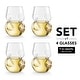 preview thumbnail 6 of 7, Final Touch Set of 4 Conundrum Stemless White Wine Glasses - 9 oz