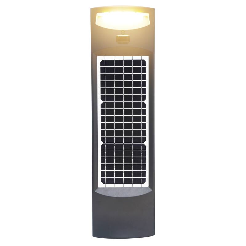 Gama Sonic Solar Pillar Gray Motion Sensing LED Bollard Pathway Light