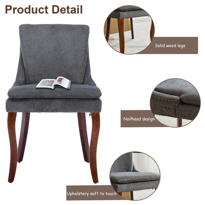 Modern Double-layer Cushioned Dining Chairs Set of 4
