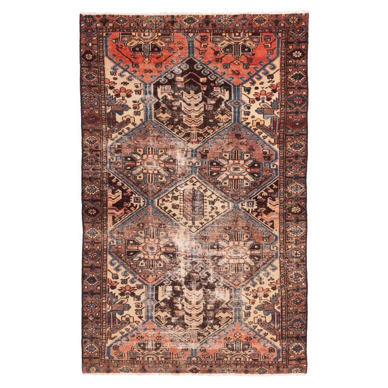 ECARPETGALLERY Hand-knotted Antalya Vintage Brown Wool Rug - 3'11 x 6'5