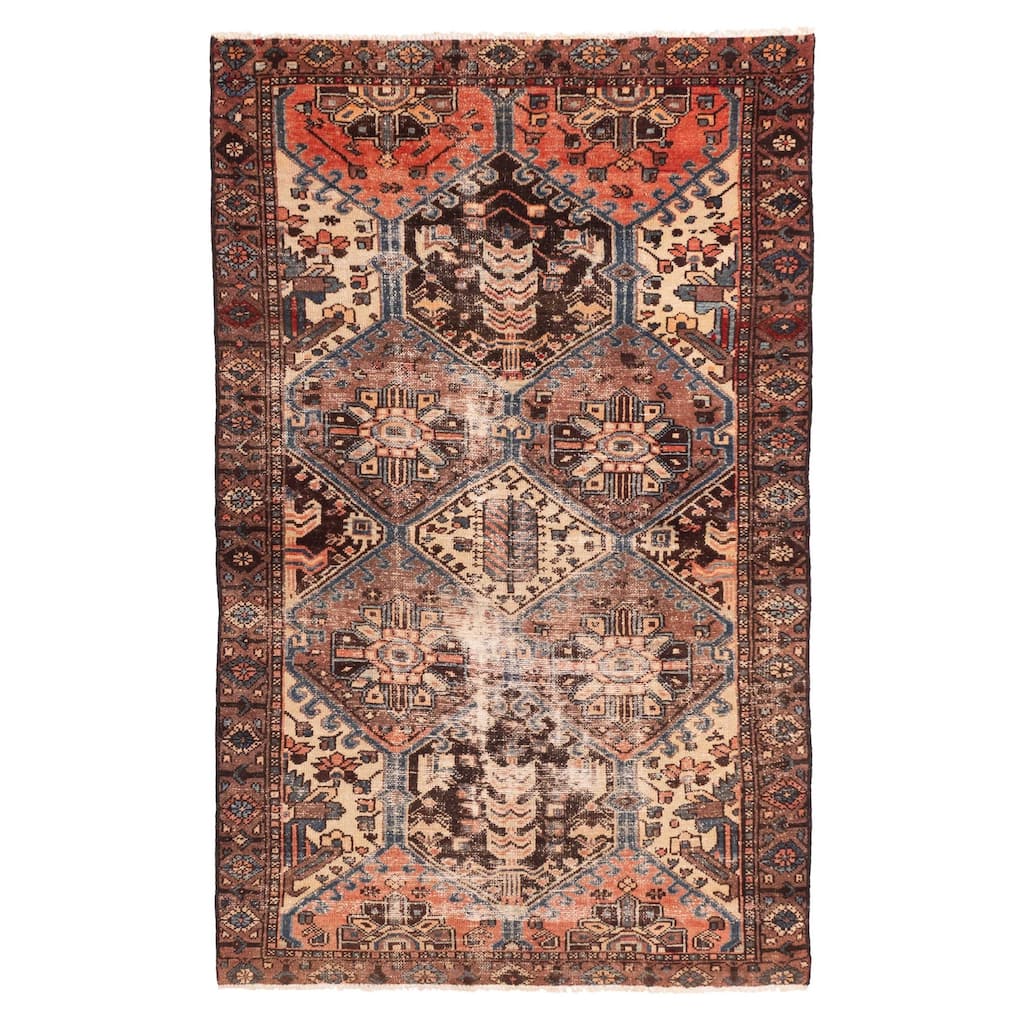 ECARPETGALLERY Hand-knotted Antalya Vintage Brown Wool Rug - 3'11 x 6'5
