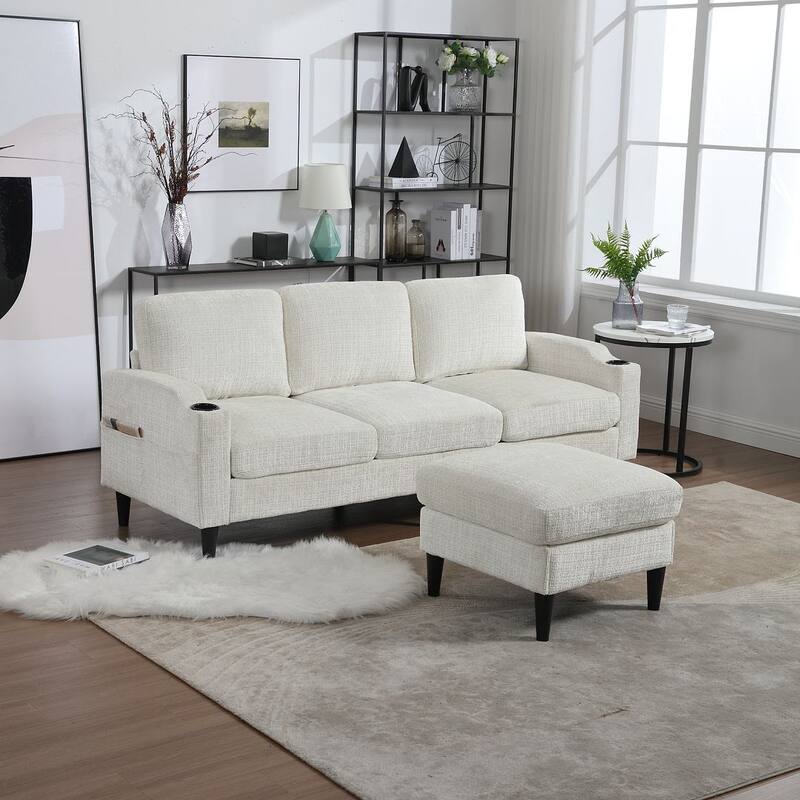 Modular Sleeper Sectional Sofa with Storage Ottoman