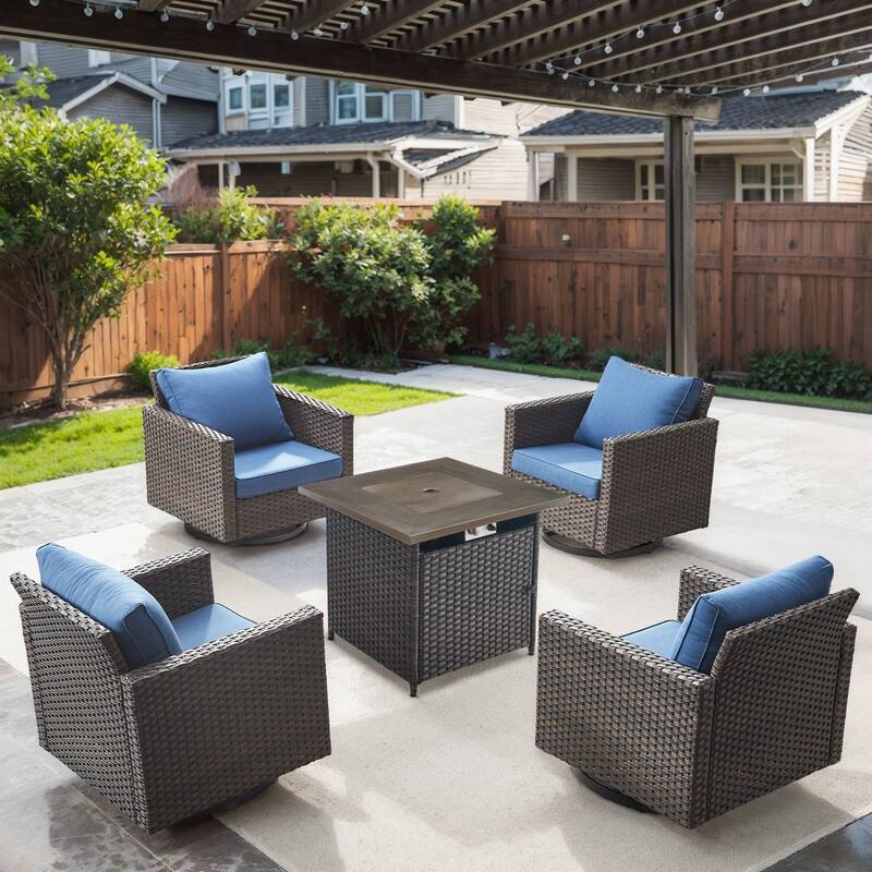 Gymojoy Outdoor Fire Pit Conversation Set, Patio Furniture with Cushions