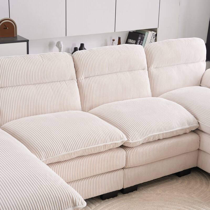 111.8" U-shaped profile sofa, including two single seats and two chaise