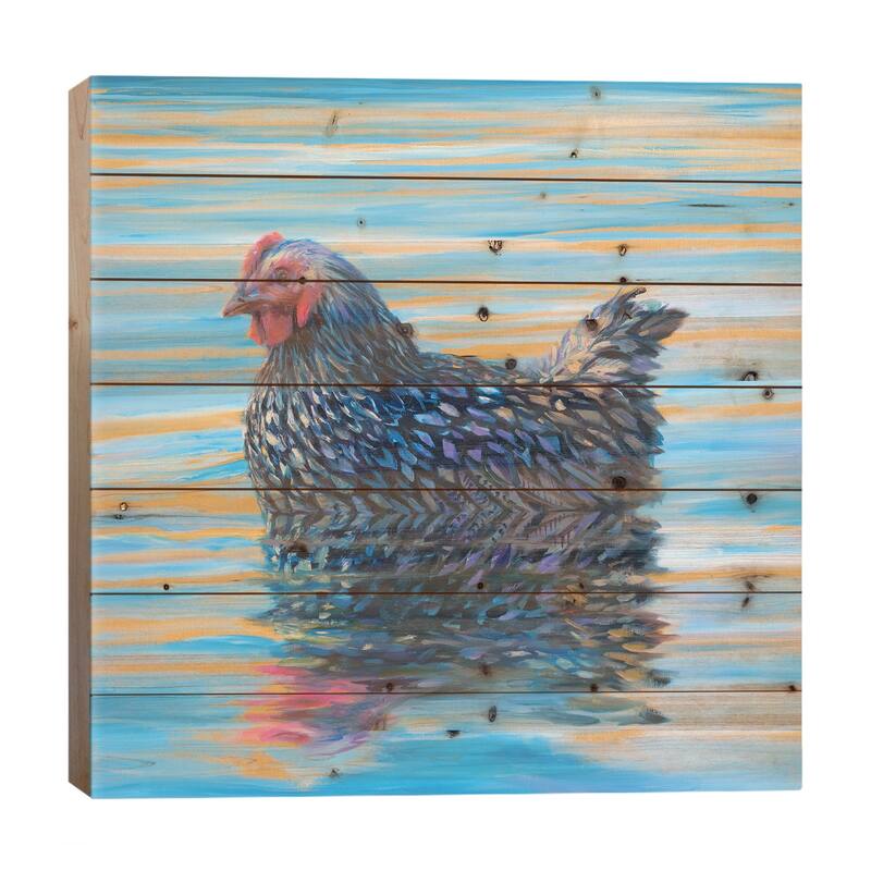 Water Foul Print On Wood by Iris Scott - Multi-Color - 26x26x1.5