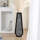 preview thumbnail 20 of 23, Glam Tall Crushed Diamond Floor Vase 24in - Black