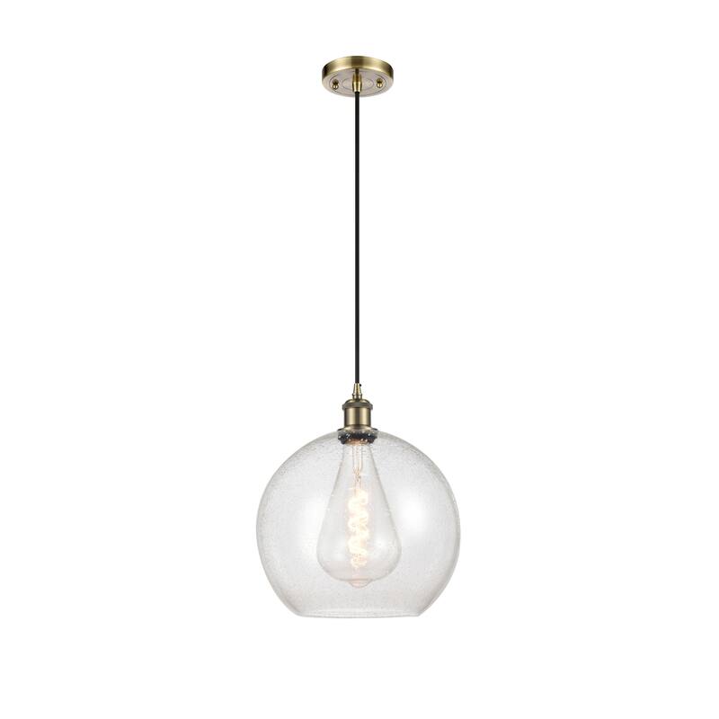 Innovations Lighting Ballston Athens 1 Light 12" Cord Hung Mini Pendant - Antique Brass/Seedy