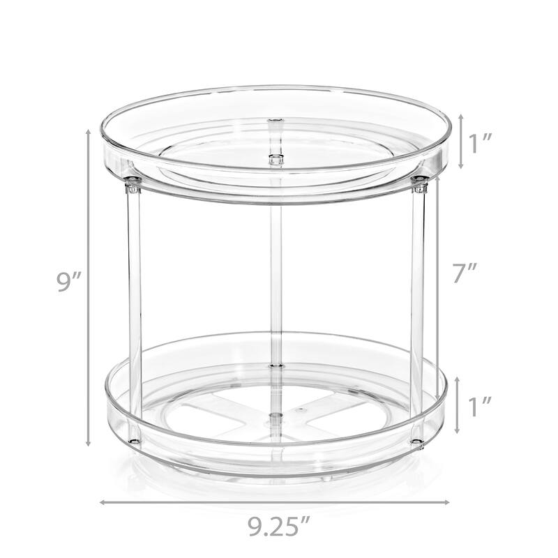 Sorbus Clear Lazy Susan Organizer Versatile Kitchen Cabinet Turntable for Pantry Fridge and Bathroom Storage