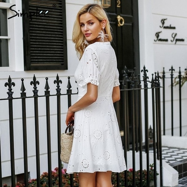 womens white sun dress