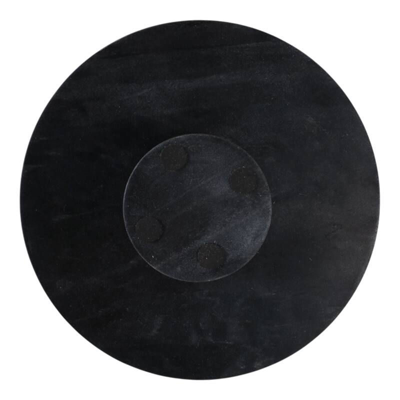 Marble Decorative Bowl Modern Pedestal Base Organizer - 6" Black - 12" x 12" x 6"
