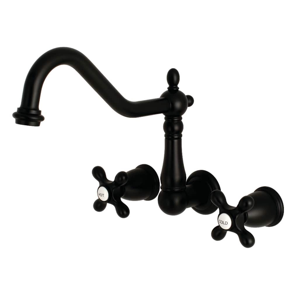 Heritage 3-Hole Wall Mount Roman Tub Faucet in Polished Brass