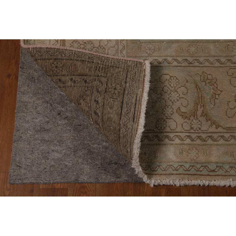 Medallion Tabriz Persian Vintage Area Rug Hand-Knotted Wool Carpet - 9'6" x 12'8"