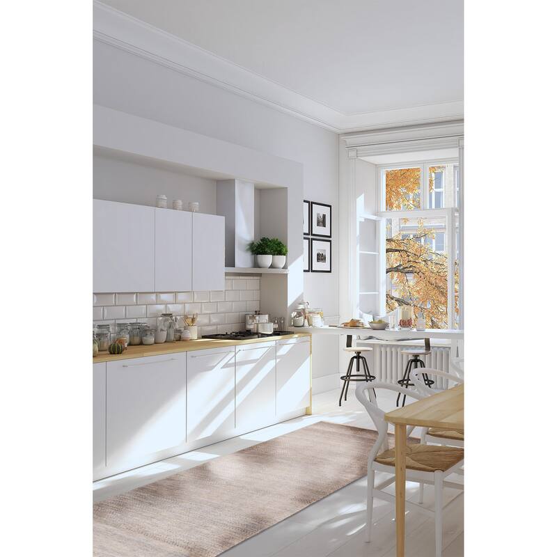 ECARPETGALLERY Hand-knotted Finest Silk Shadow Light Denim Blue Viscose, Wool Rug - 3'0 x 11'0