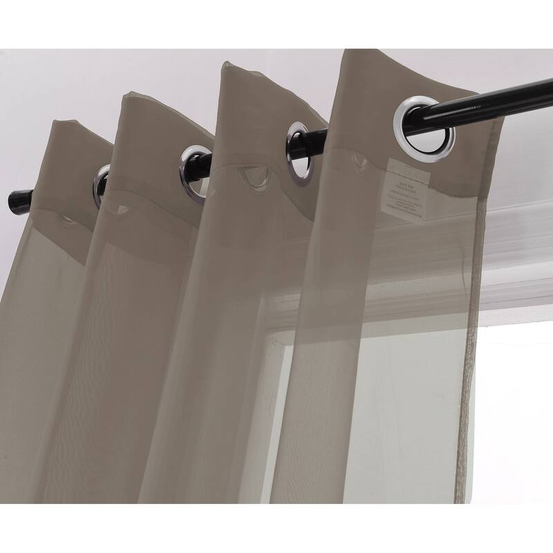 Cara Sheer Voile Grommet Window Curtain Panel - 84 or 90 inches