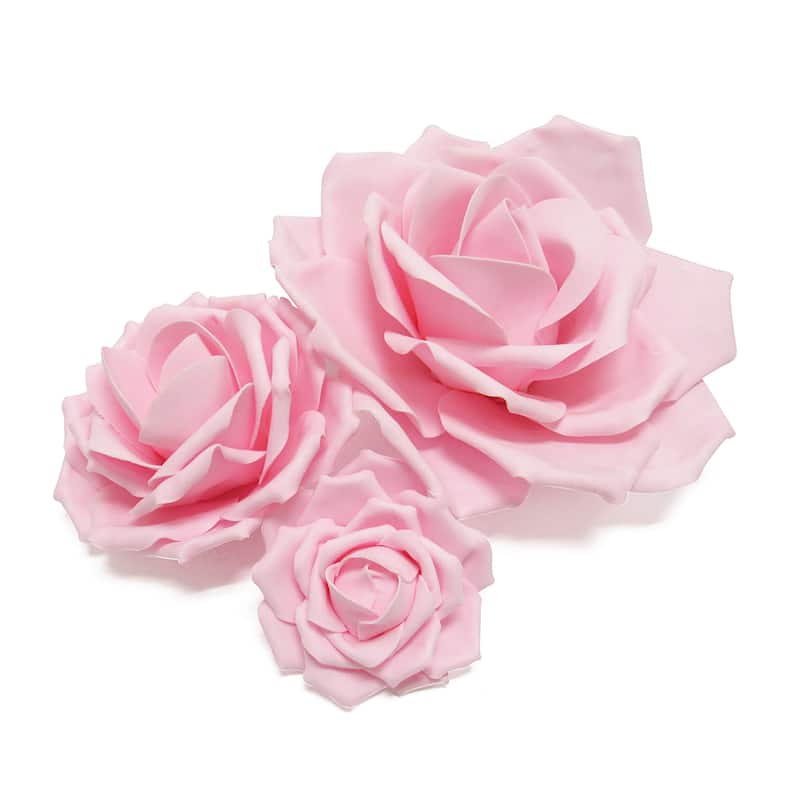 Set of 3 Large Foam Rose Flower Wall Decor Backdrop Art Crafts