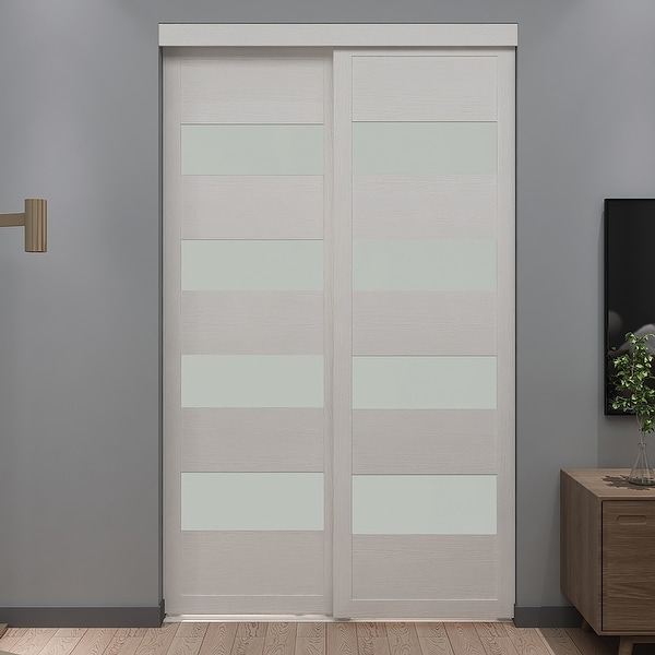 Colonial Elegance 4Lite Frosted Sliding Closet Door Mdf Frame 60x80.5" Overstock 32126432