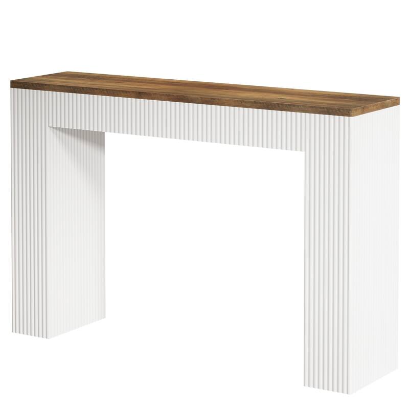 63-Inch Long Bar Table with Narrow Wooden Tabletop for Kitchen, Pub