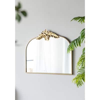 Gold Arched Mirror with Metal Frame