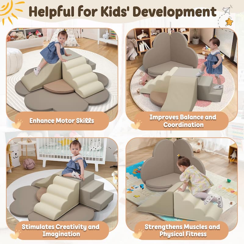 6-Piece Soft Foam Block Play Structures - Climbers for Child Development, Baby Foam Climbing Toys