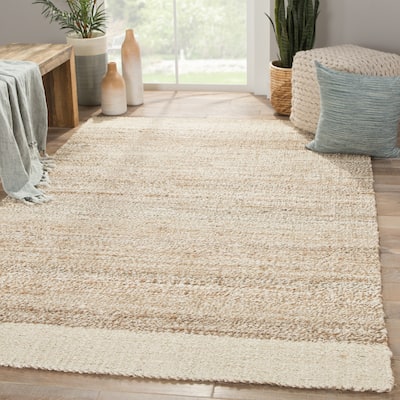 Delphin Natural Bordered Area Rug