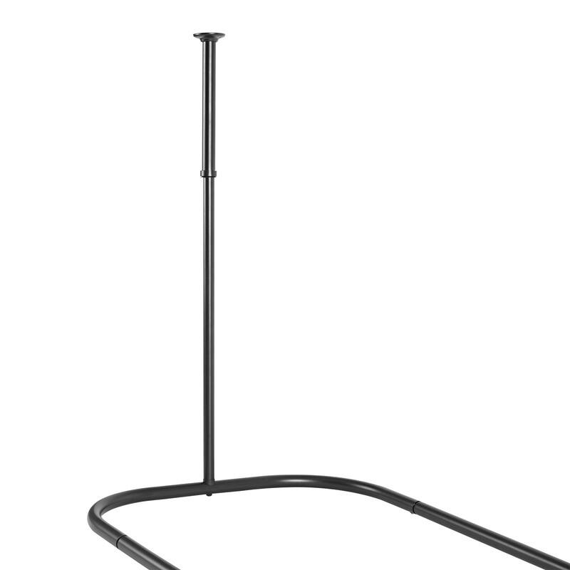 Utopia Alley Rustproof Aluminum Hoop Oval Shower Rod, 54 Inch Extra Large Size by 26 Inch, with White Shower Curtain 180x70 inch