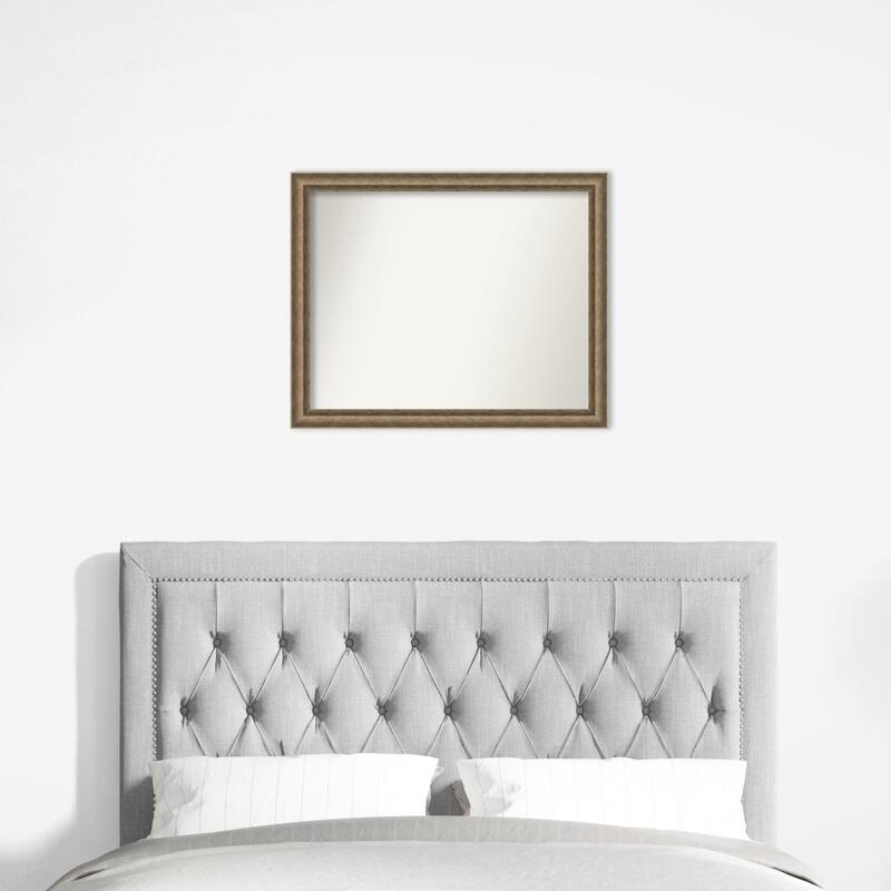 Angled Non-Beveled Wood Framed Wall Mirror