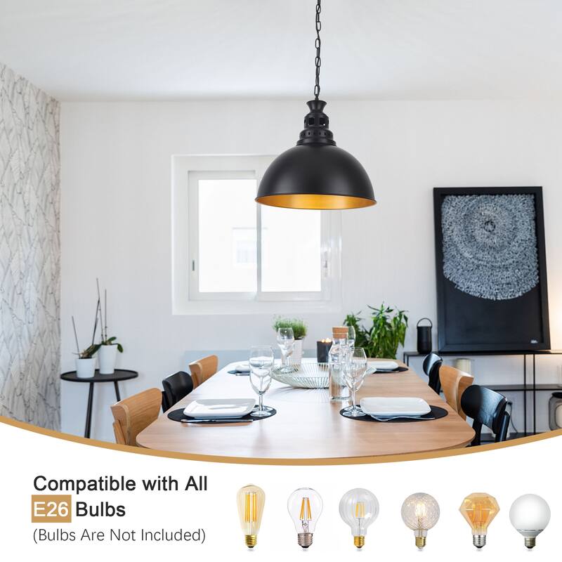 Stylish and minimalist single-light gray metal pendant lamp with an arched metal lampshade