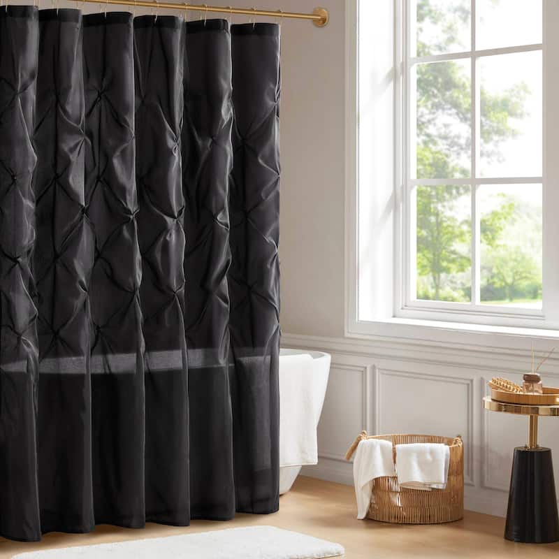 Madison Park Laurel Tufted Semi-Sheer Shower Curtain