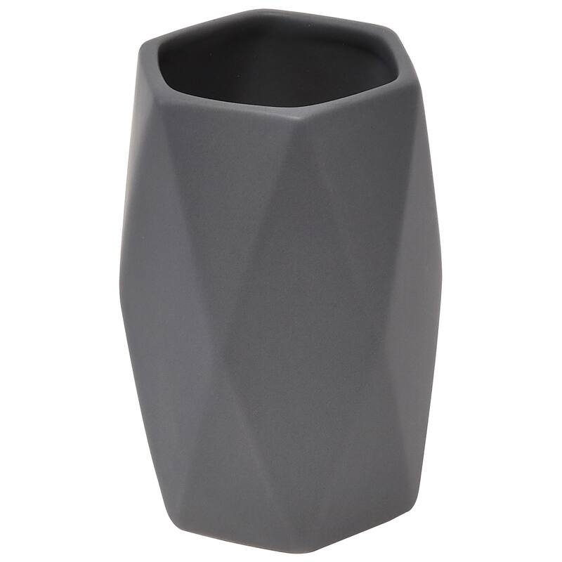 Diamond Bathroom Accessory Set 4-Pieces Gray