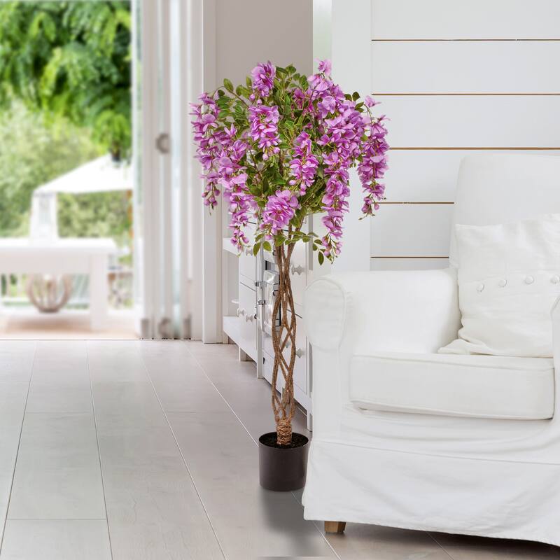 Potted Flowering Wisteria Tree 48" - Purple