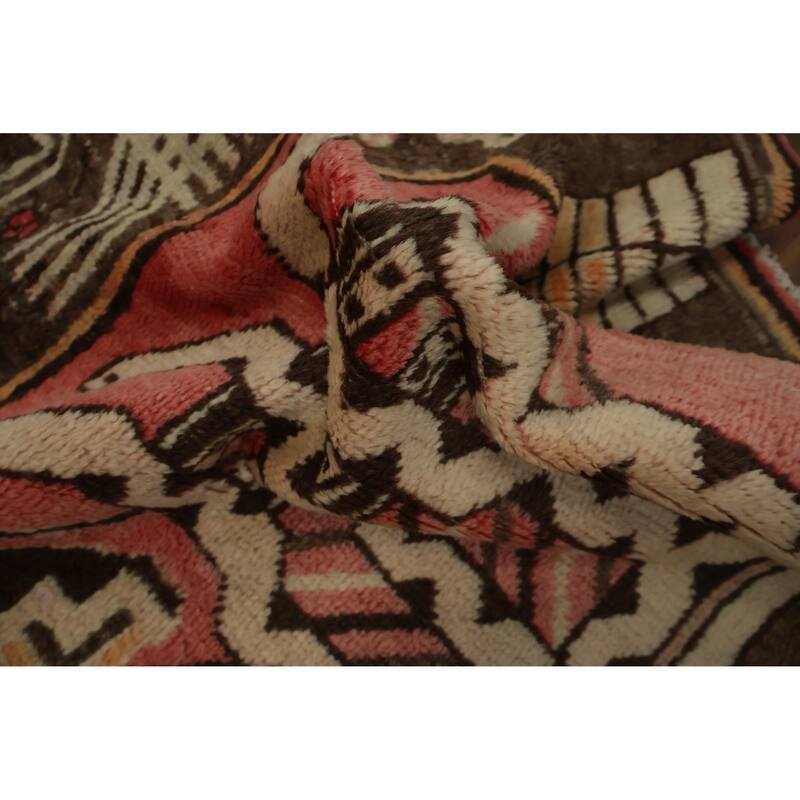 Hand Knotted Oriental 100% Wool Carpet Transitional Geometric Pink Khotan Area Rug - 8' 10'' X 5' 0''