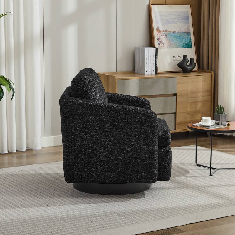 Modern 31.5" Swivel Accent Chair, Chenille Lounge Armchair with Pillow, 360 Degree Swivel Club Chair, Comfy Single Sofa Chair