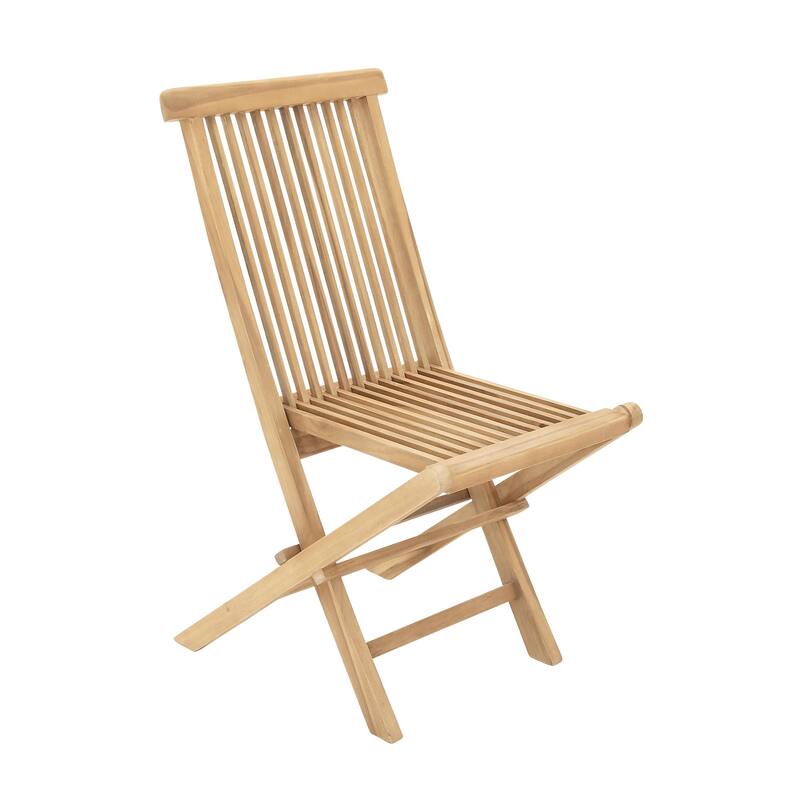Teak Wood Folding 4 Chair Outdoor Dining Set - Set of 5 Brown - Roche River Decor - 42"W x 42"L x 30"H
