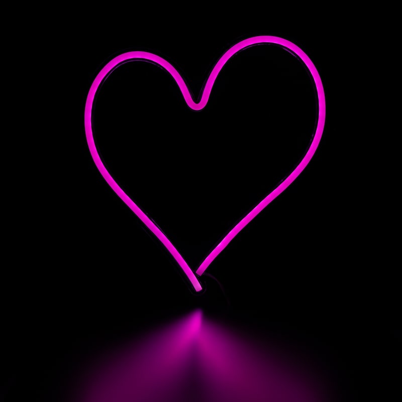 LED Heart Neon Lighted Wall Art - 13.5" - Pink