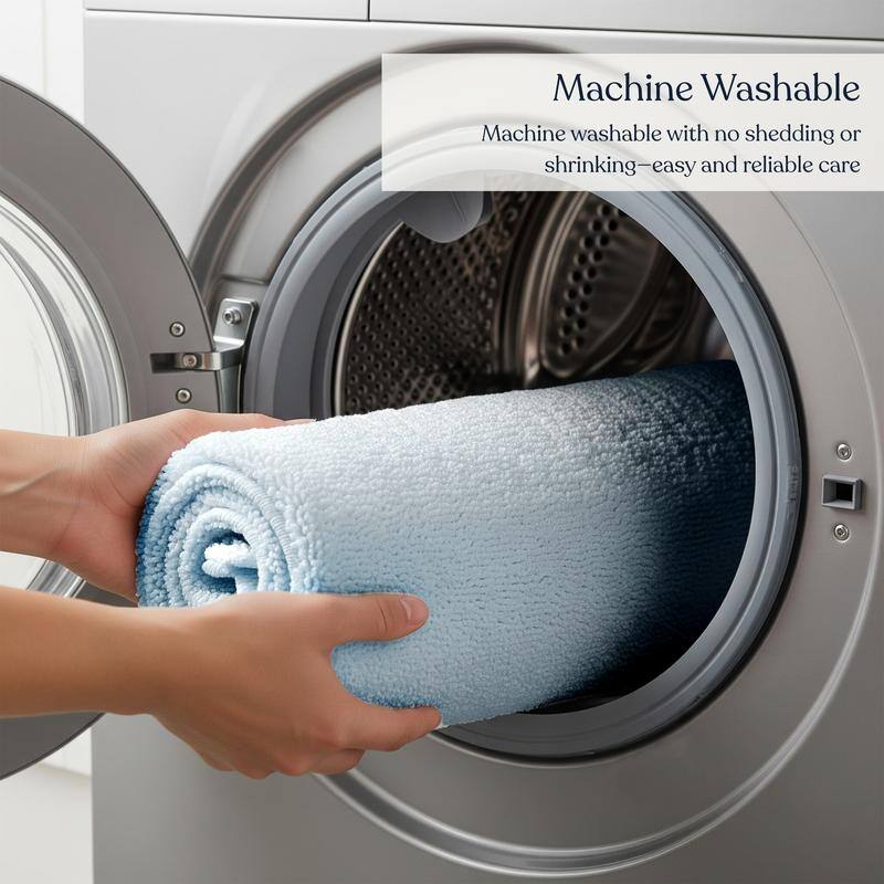 Delara Organic Cotton Reversible Bath Mat, 3000 GSM, GOTS Certified, Ultra-Thick & Super Absorbent, Quick-Drying Bathroom Rug