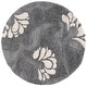 preview thumbnail 55 of 55, SAFAVIEH Florida Shag Neliha Floral 1.2-inch Thick Rug 4' Round - Grey/Beige - Round