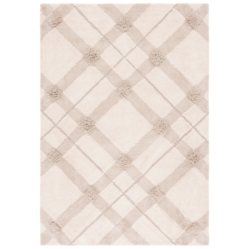 SAFAVIEH Hand-Woven Easy Care Dafna Modern & Contemporary Cotton - 5' x 8' - Ivory/Beige - Rectangle