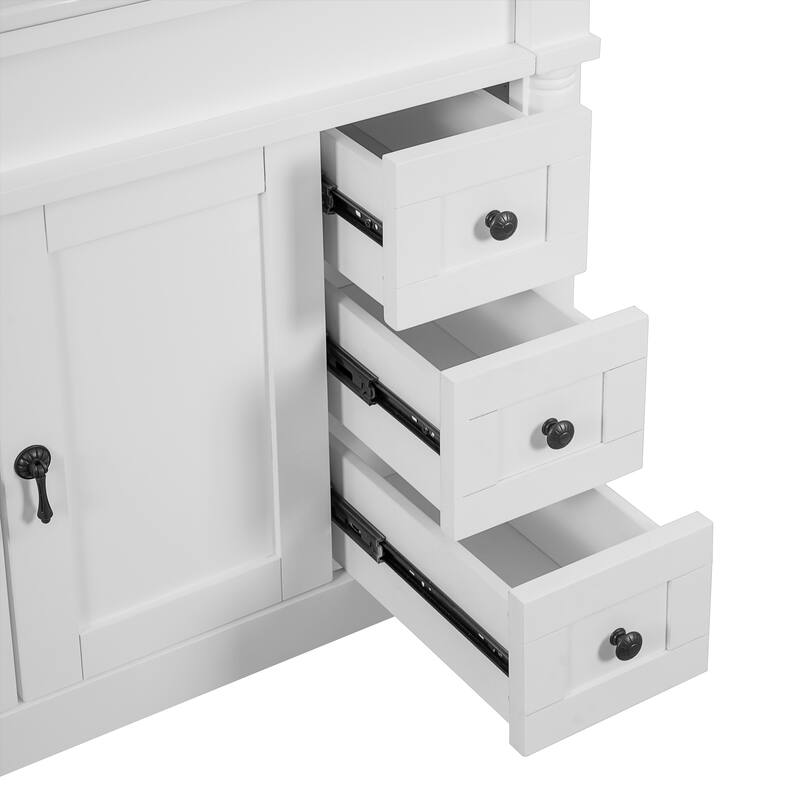 GDFStudio - Hellie 36" Modern Bathroom Vanity with Ceramic Sink - Soft-Close Doors, Drawers & Adjustable Storage