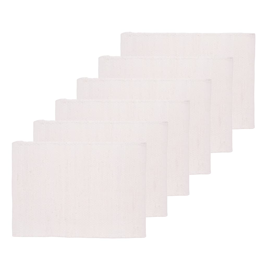 White Chindi Solid Color Machine Washable Placemats Set of 6