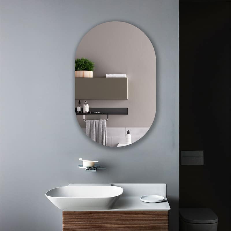 Oval Frameless Mirror - 33.5 x 21.7